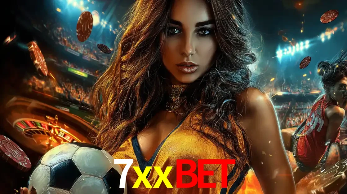Mulher segurando uma bola de futebol em uma montagem que mistura a paixão esportiva com a emoção da roleta de cassino, tudo disponível na plataforma 7xxbet.